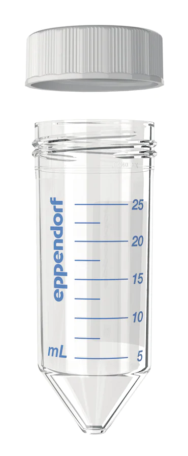 艾本德Eppendorf Conical Tubes 25 mL 帶螺旋蓋, 25 mL, 啟動套裝，4  個單離心管架，6  個轉(zhuǎn)子適配器，轉(zhuǎn)子孔可容納 50  mL 錐形管, PCR 潔凈級, 無